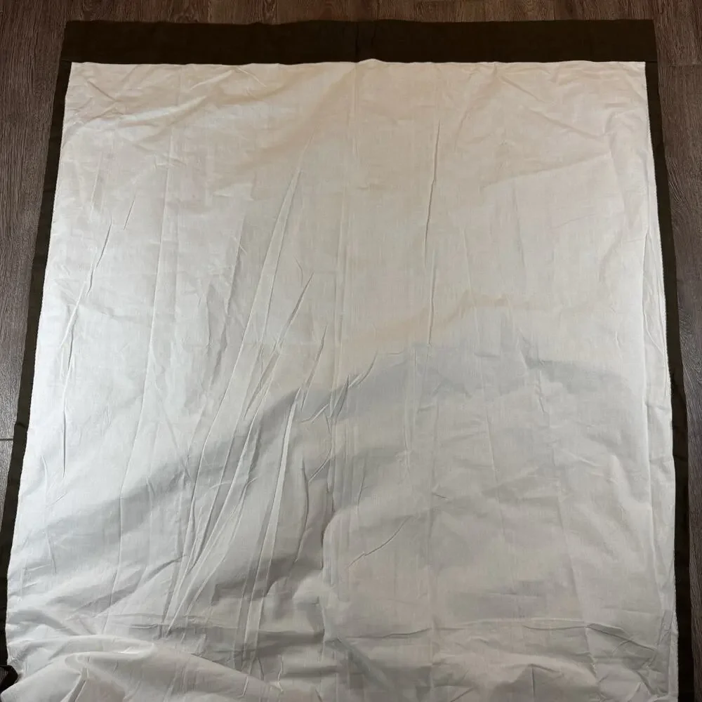 Single Ethan Allen Brown Linen Rod Curtain Lined 50x98, Excellent